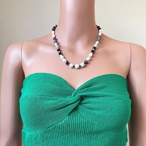 Vintage Y2K Handcrafted Boho Earthy Beaded Stone Necklace & Earrings